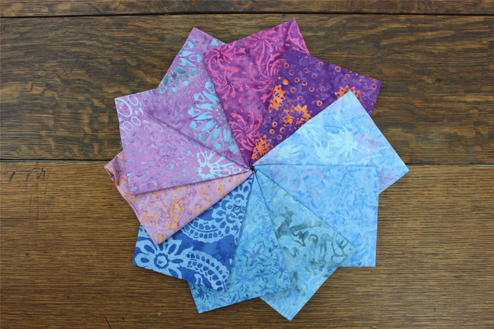 Fat Quarter - 10 Pieces of 19" x 20" Cotton Batik