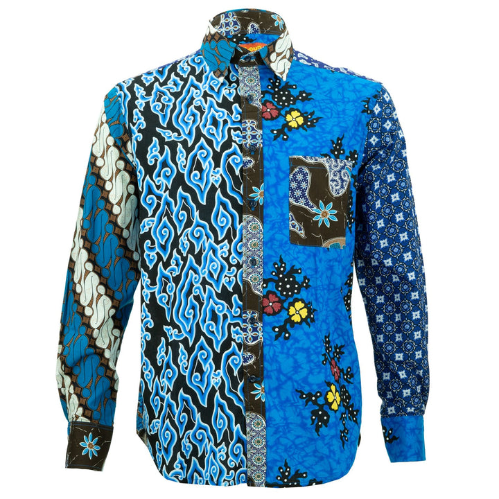 Regular Fit Long Sleeve Shirt - Random Mixed Panel Batik