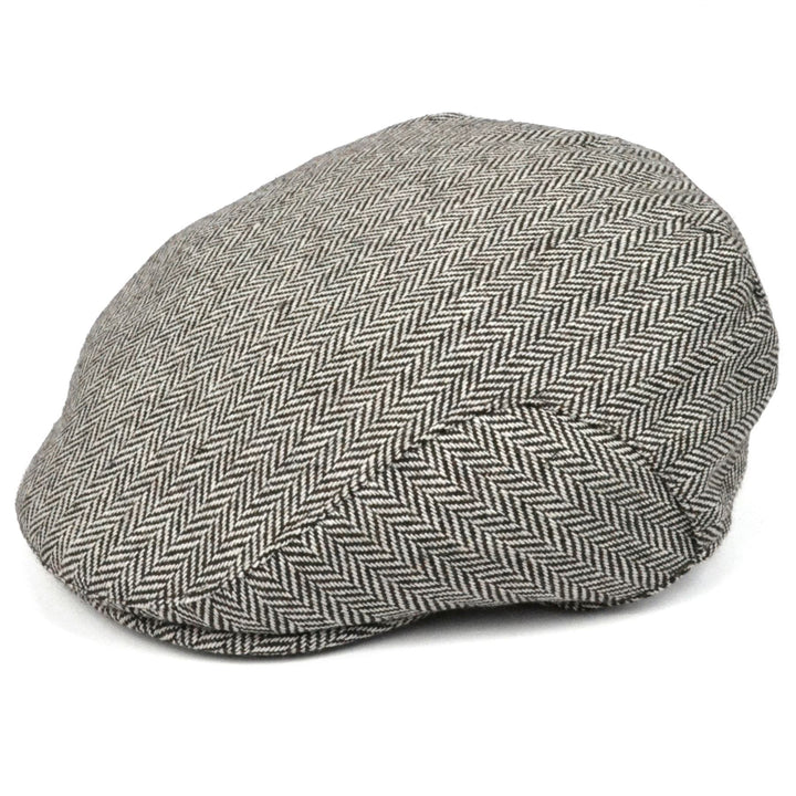 Classic Herringbone country flat cap - Brown & beige