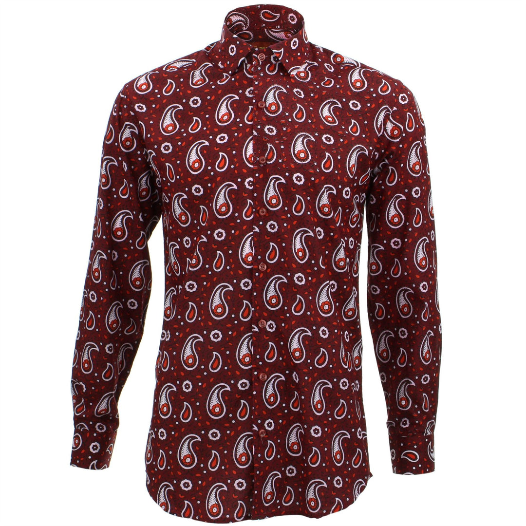 Tailored Fit Long Sleeve Shirt - Block Print - Paisley