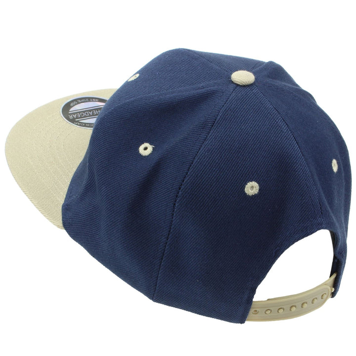 Contrast Peak Snapback Flat Peak Cap - Navy & Grey