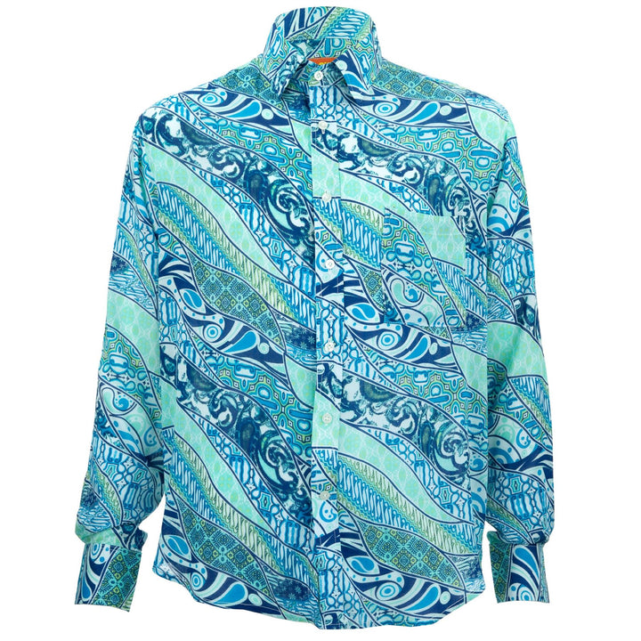 Regular Fit Long Sleeve Shirt - Sea Swirl