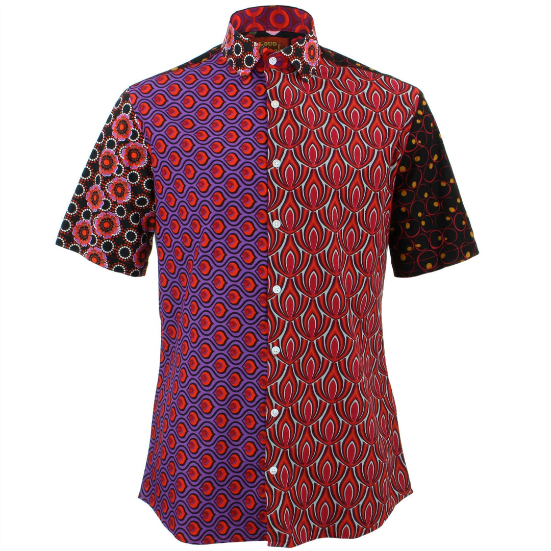 Slim Fit Short Sleeve Shirt - Random Mixed Panel