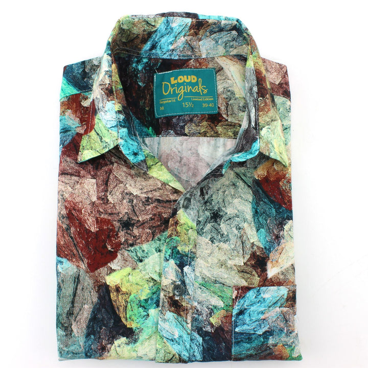 Regular Fit Short Sleeve Shirt - Oil Painting