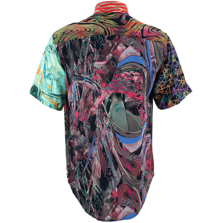 Regular Fit Short Sleeve Shirt - Random Mixed Panel - Abstract