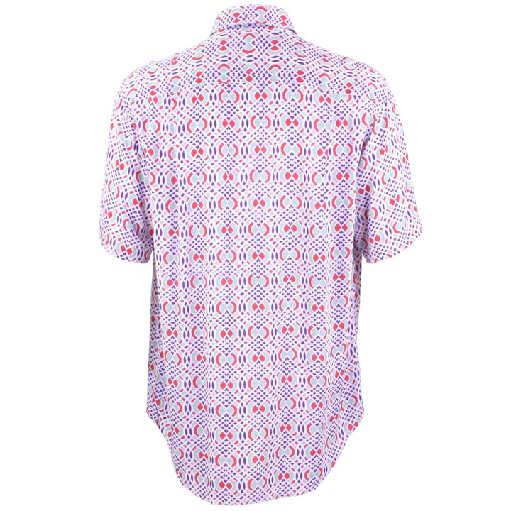 Regular Fit Short Sleeve Shirt - Pink & Purple Abstract