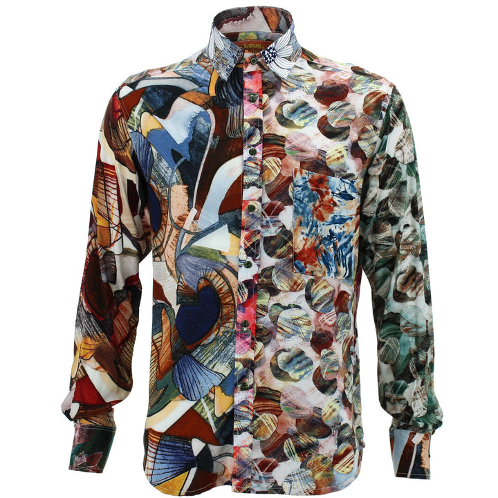 Regular Fit Long Sleeve Shirt - Random Mixed Panel - Abstract