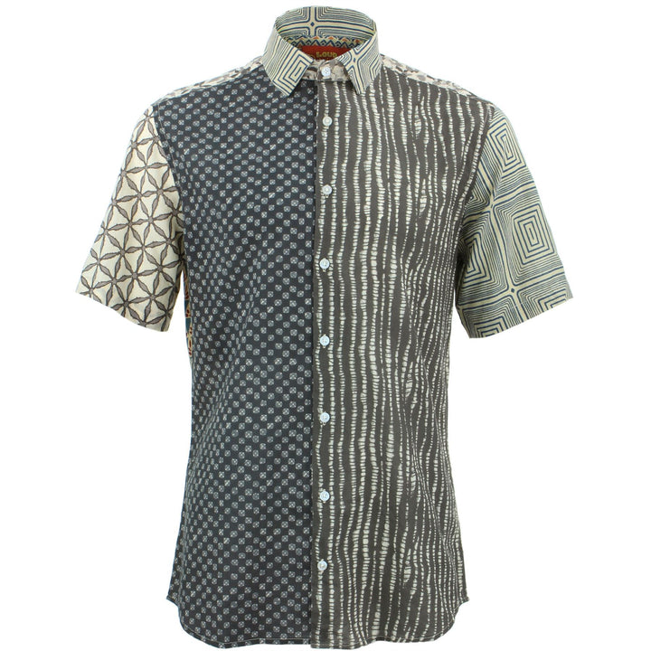 Tailored Fit Short Sleeve Shirt - Random Mixed Panel