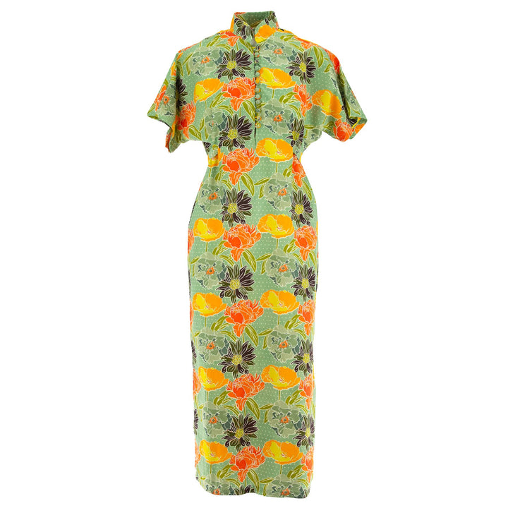 Mandarin Maxi Dress - Retro Floral