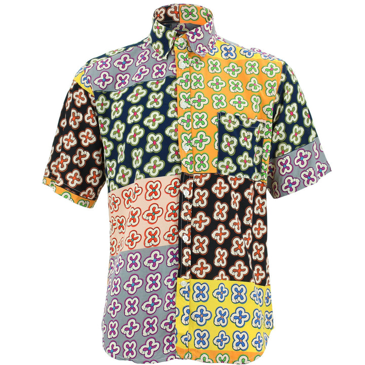 Regular Fit Short Sleeve Shirt - Patchwork