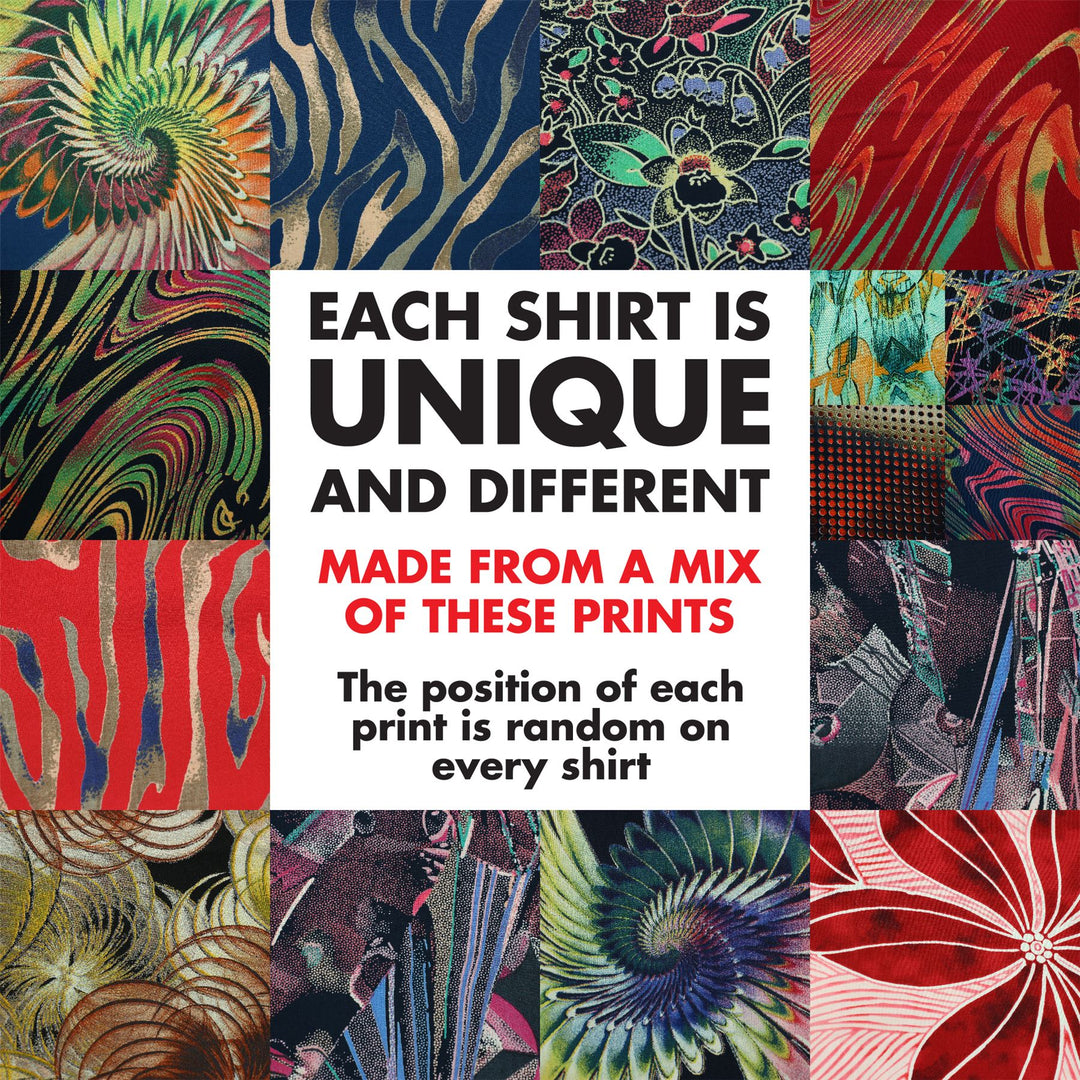 Regular Fit Short Sleeve Shirt - Random Mixed Panel - Abstract