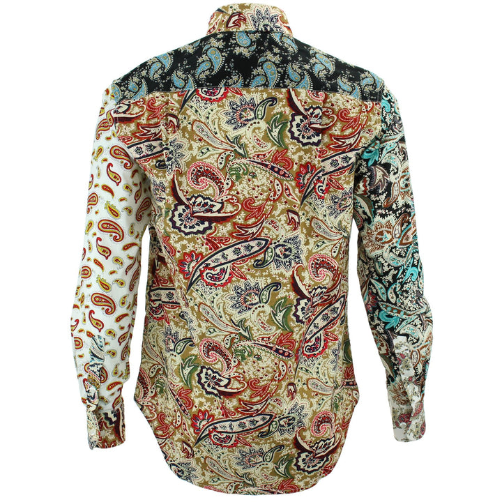 Regular Fit Long Sleeve Shirt - Random Mixed Panel - Paisley