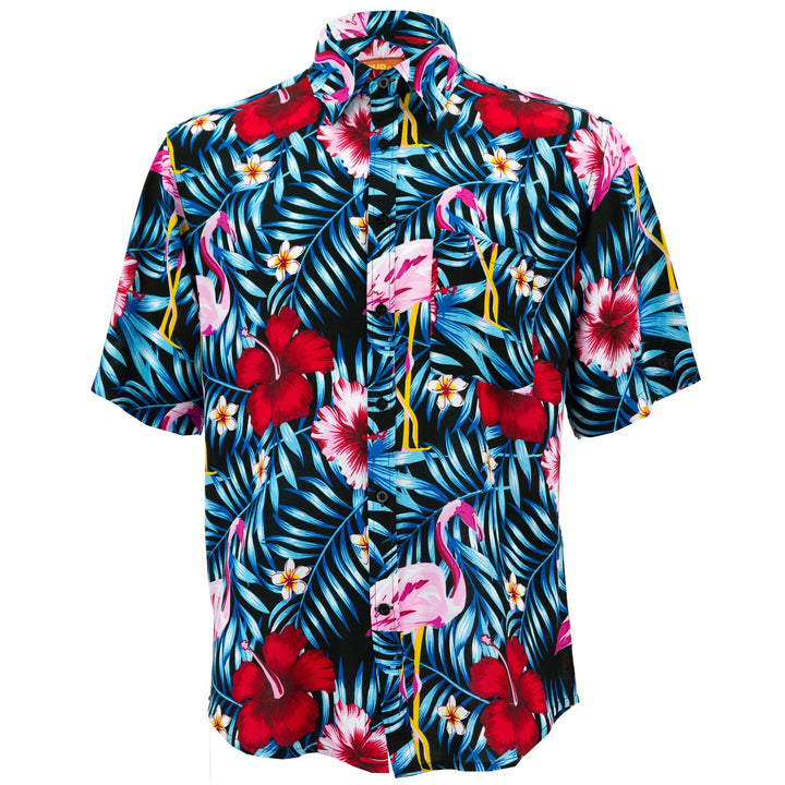 Regular Fit Short Sleeve Shirt - Tropical Flamingo