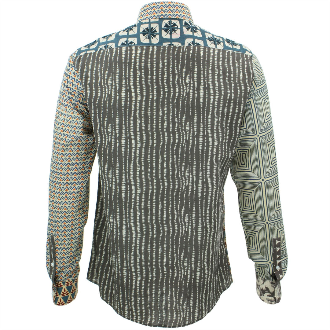 Slim Fit Long Sleeve Shirt - Random Mixed Panel