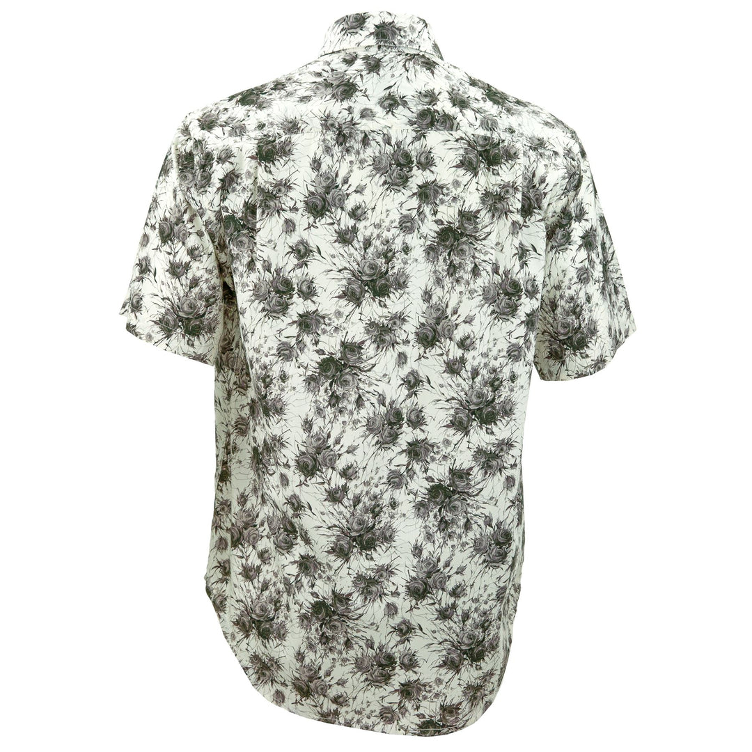 Regular Fit Short Sleeve Shirt - Charcoal Roses