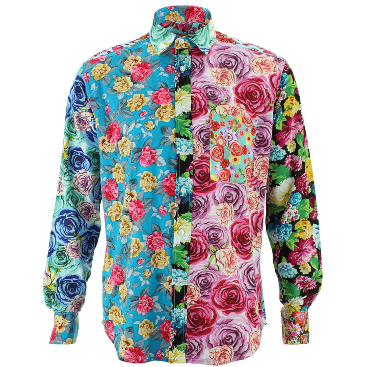 Regular Fit Long Sleeve Shirt - Random Mixed Panel - Floral