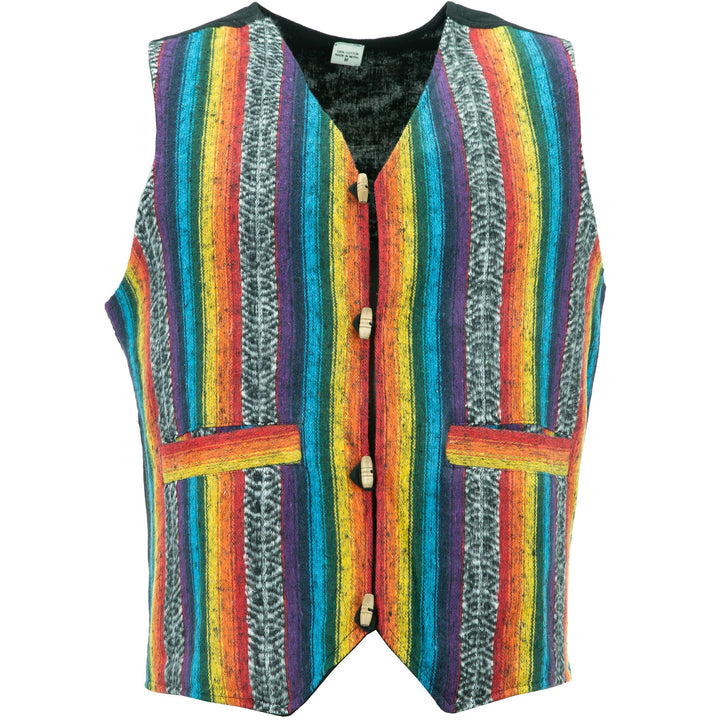 Brushed Cotton Waistcoat - Rainbow