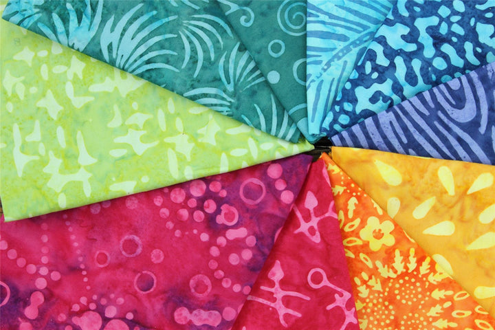 Fat Quarter - 10 Pieces of 19" x 20" Cotton Batik