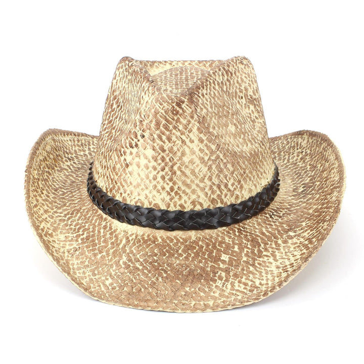 Vintage Effect Straw Cowboy Hat