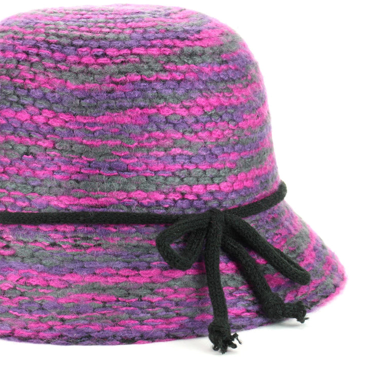 Knitted Cloche Hat - Pink