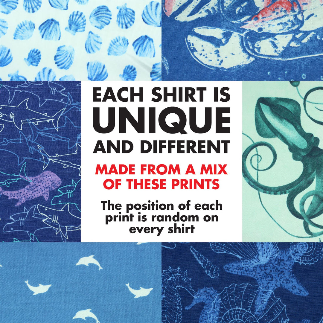 Regular Fit Short Sleeve Shirt - Random Mixed Panel - Sealife