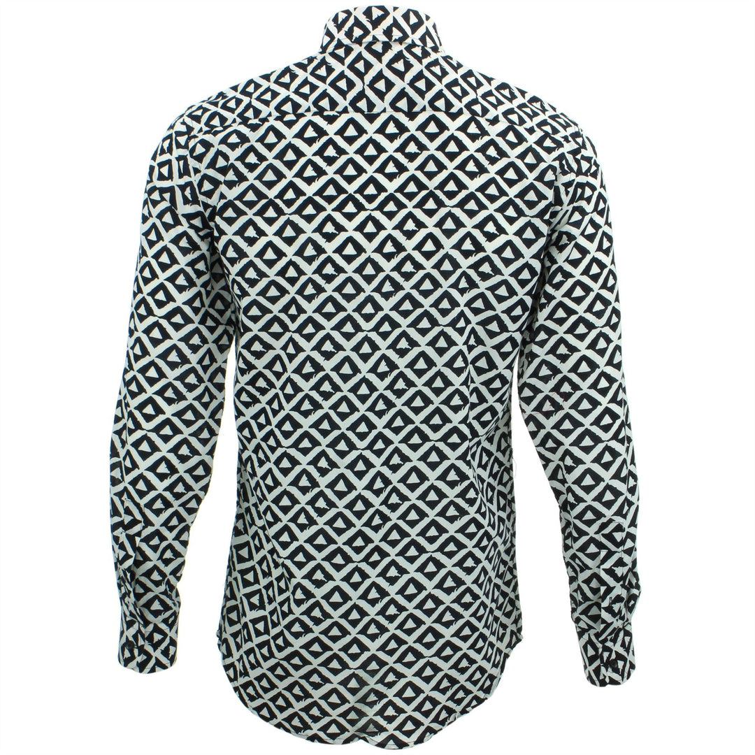 Slim Fit Long Sleeve Shirt - Block Print - Triangles