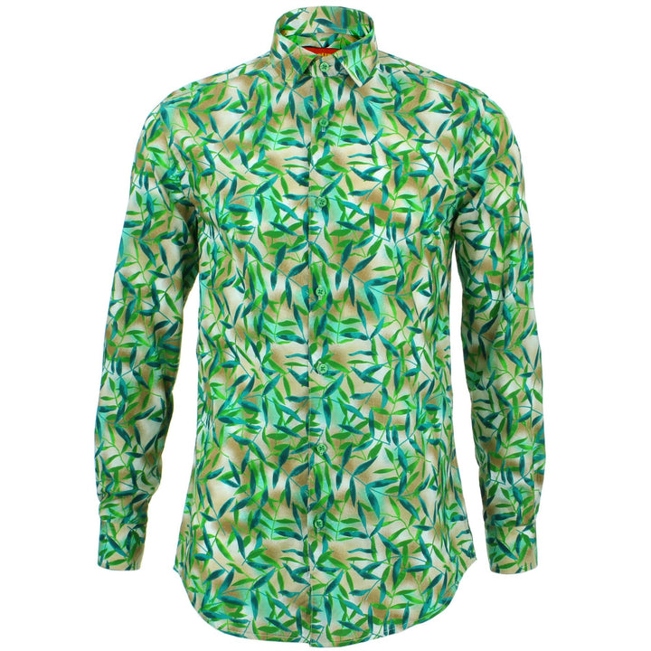 Tailored Fit Long Sleeve Shirt - Bamboo Leaves