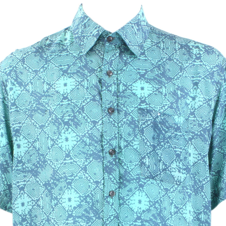 Regular Fit Short Sleeve Shirt - Turquoise Abstract