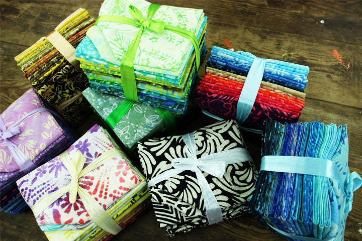 Cotton Batik Pre Cut Fabric Bundles - Fat Quarter - Rainbow