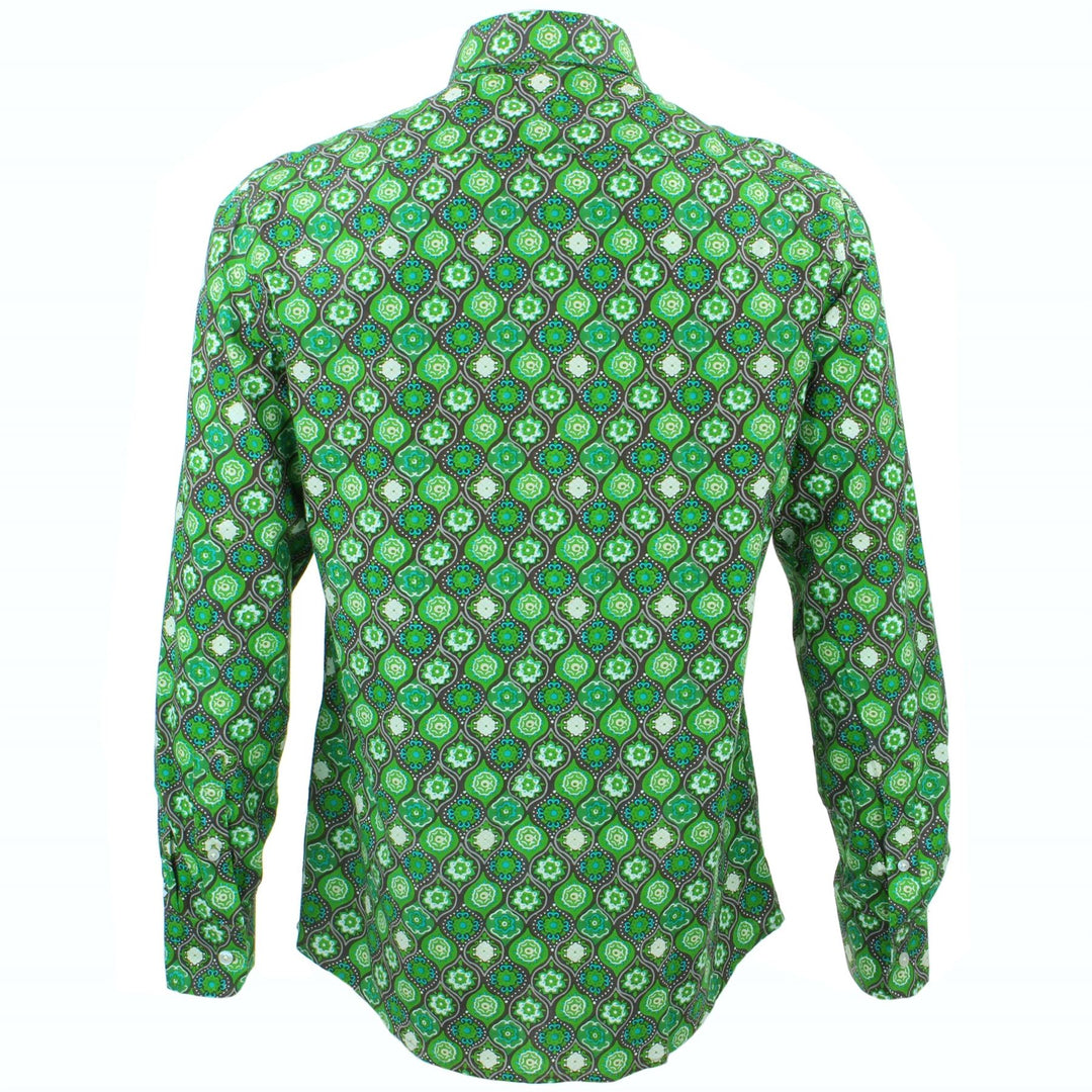 Slim Fit Long Sleeve Shirt - Fleur Crest