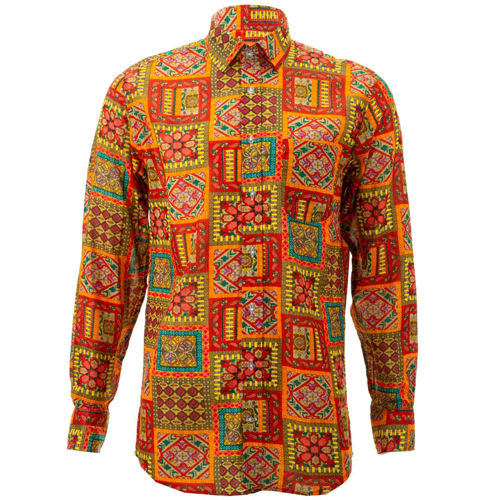 Regular Fit Long Sleeve Shirt - Patchwork