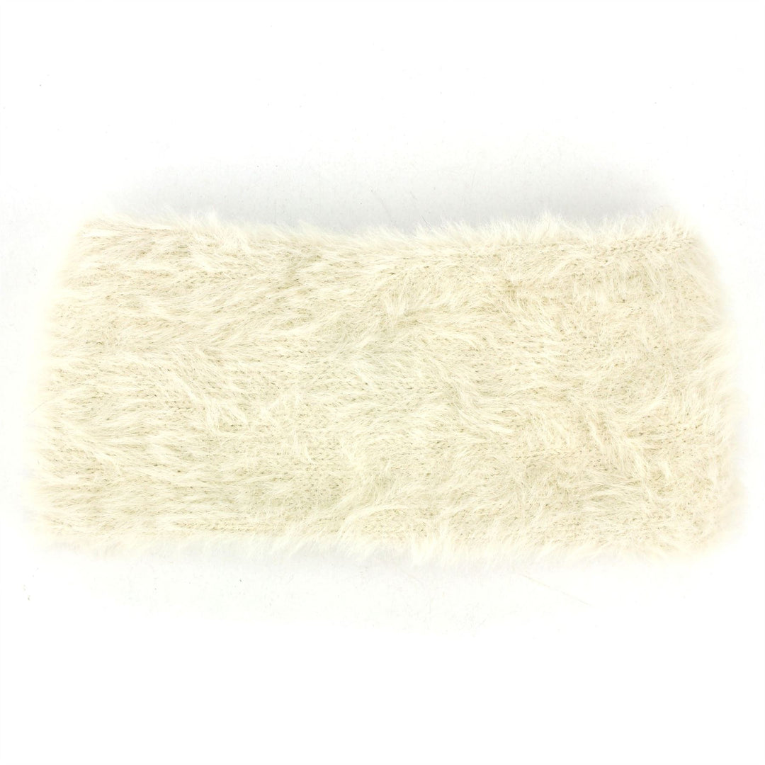 Bowknot Faux Fur Headband - Cream