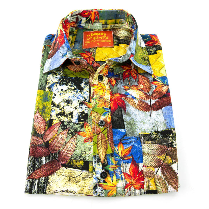 Regular Fit Long Sleeve Shirt - Autumn Patchwork - Yellow