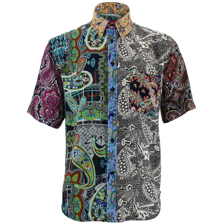 Regular Fit Short Sleeve Shirt - Random Mixed Panel - Paisley