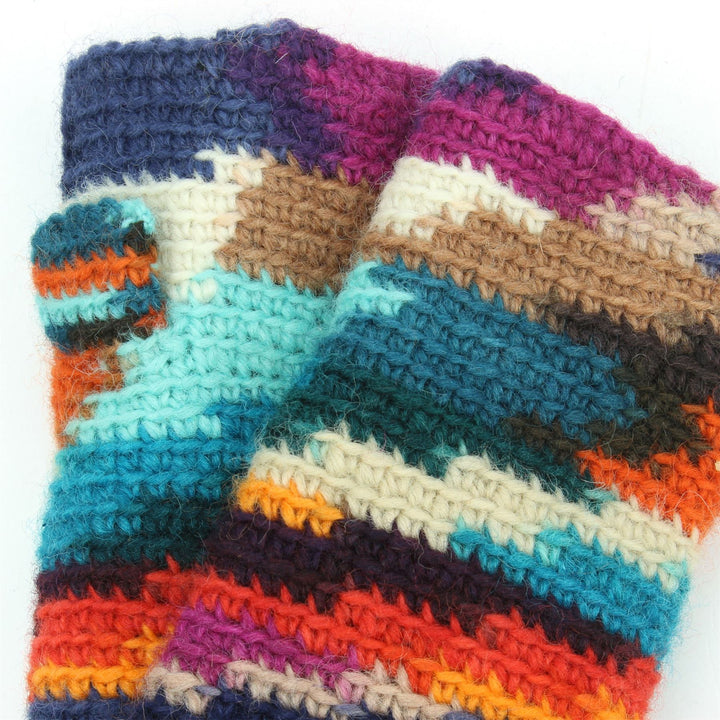 Wool Knit Arm Warmer - Multi