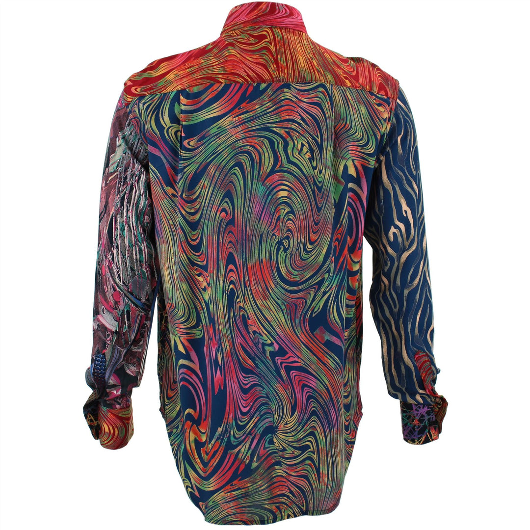 Regular Fit Long Sleeve Shirt - Random Mixed Panel - Abstract