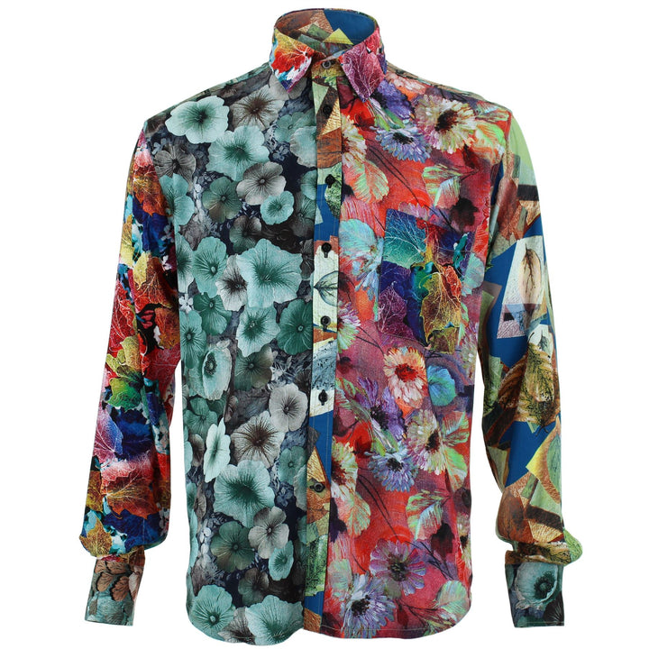 Regular Fit Long Sleeve Shirt - Random Mixed Panel - Floral