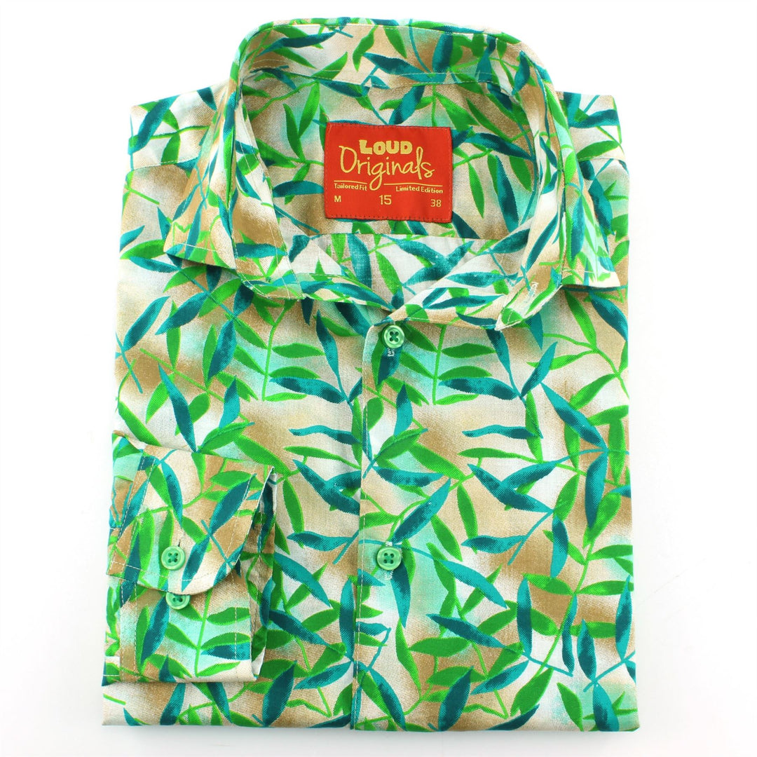 Tailored Fit Long Sleeve Shirt - Bamboo Leaves