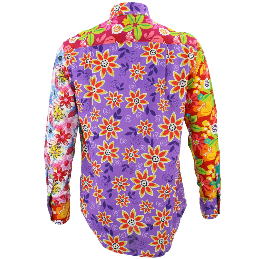 Regular Fit Long Sleeve Shirt - Random Mixed Panel - Floral