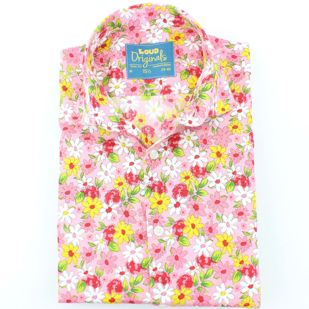 Slim Fit Short Sleeve Shirt - Daisies