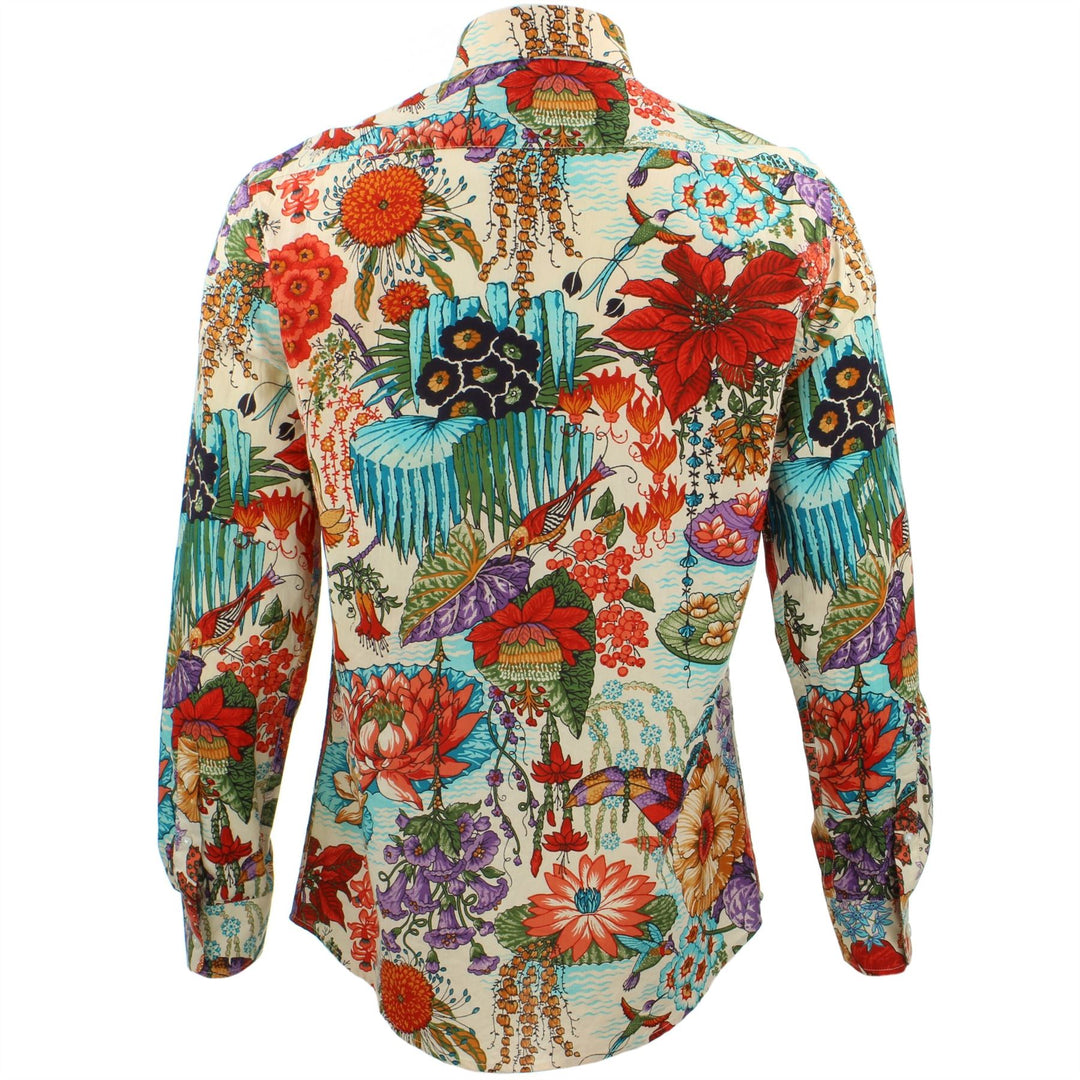 Slim Fit Long Sleeve Shirt - Japanese Floral