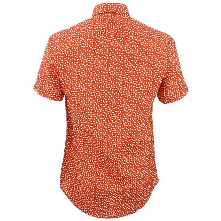 Tailored Fit Short Sleeve Shirt - Orange Hearts