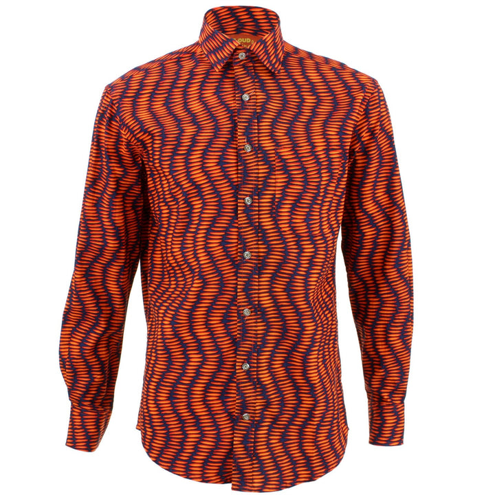 Regular Fit Long Sleeve Shirt - Orange Ellipses