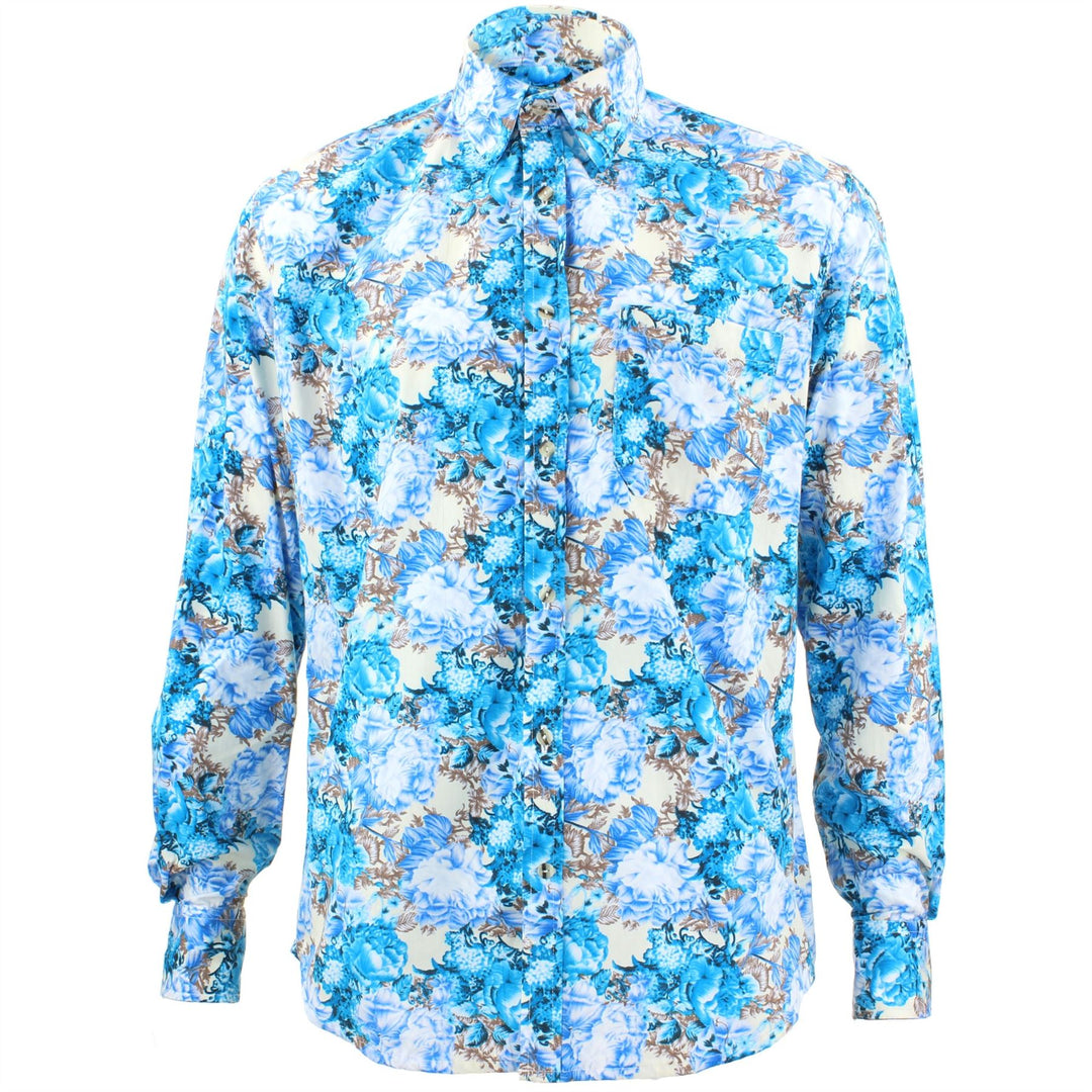 Tailored Fit Long Sleeve Shirt - Turquoise Floral