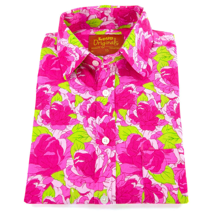 Regular Fit Short Sleeve Shirt - Pink Floral