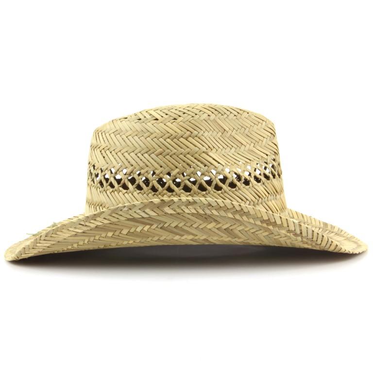 Straw Cowboy Hat with Wood Bead Band