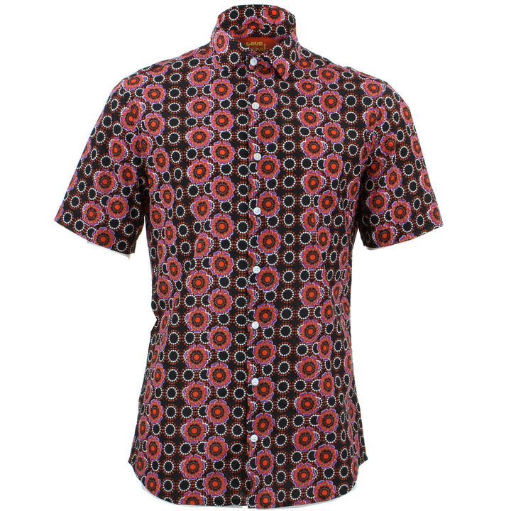 Tailored Fit Short Sleeve Shirt - Poppy Dots