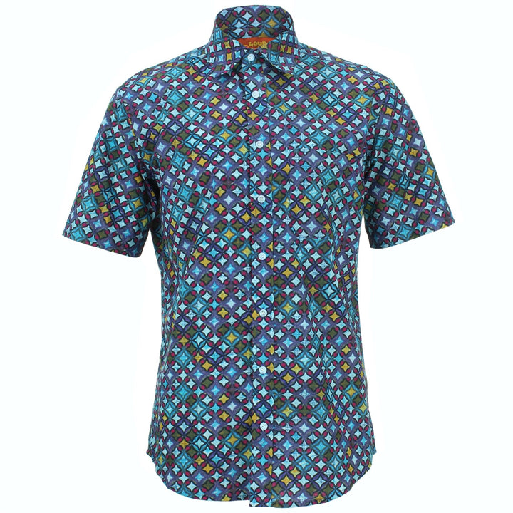 Regular Fit Short Sleeve Shirt - Diamond Block