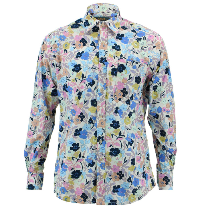 Regular Fit Long Sleeve Shirt - Minimalist Floral