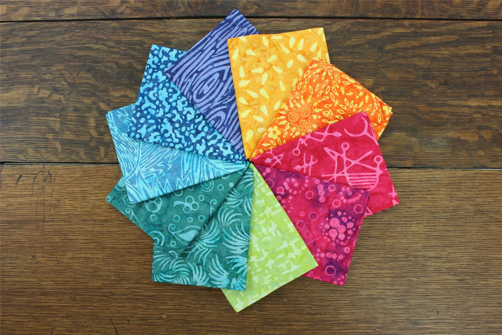 Fat Quarter - 10 Pieces of 19" x 20" Cotton Batik